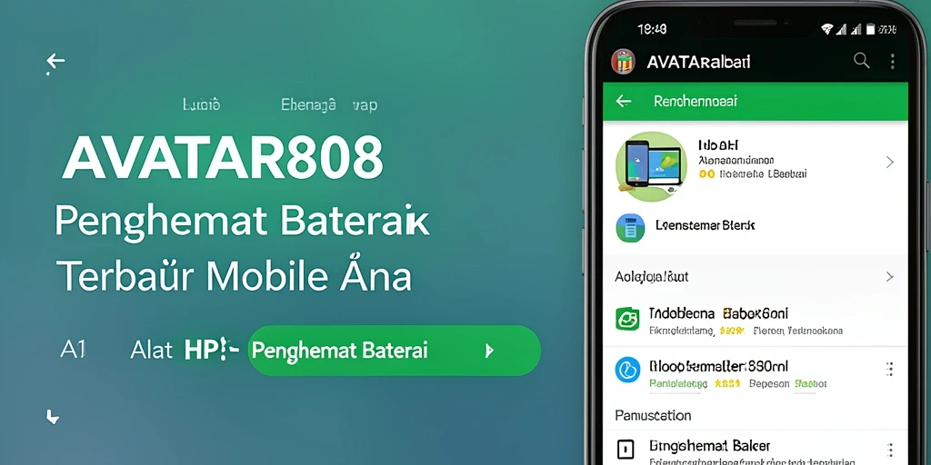 Antarmuka AVATAR808 yang sederhana dan fungsional untuk penghemat baterai.
