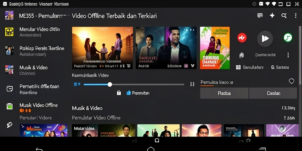 Antarmuka ME355 yang modern dan mudah digunakan untuk Pemutar Video Offline.