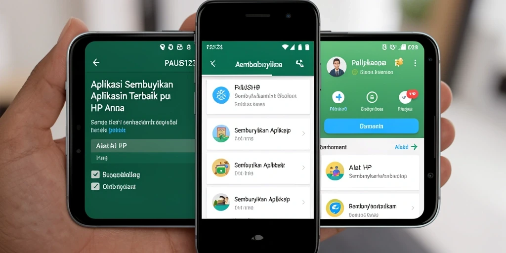 Antarmuka aplikasi PAUS123 yang menampilkan opsi Sembunyikan Aplikasi.