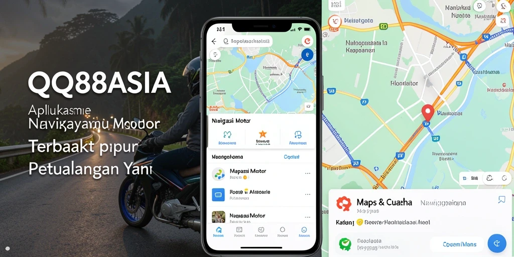 Antarmuka aplikasi QQ88ASIA menampilkan navigasi motor yang jelas dan informatif.