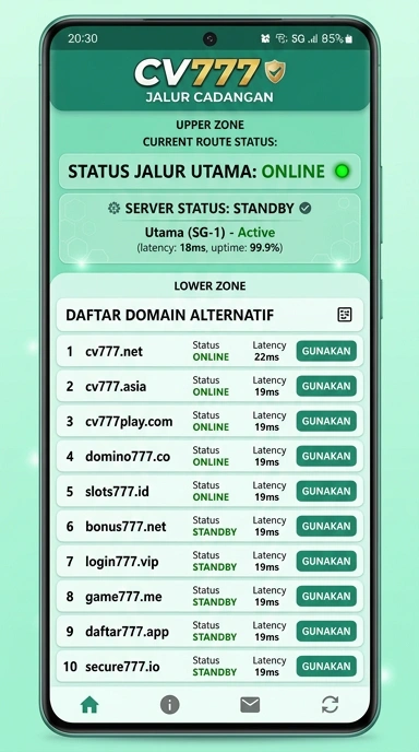 Tampilan link alternatif cv777